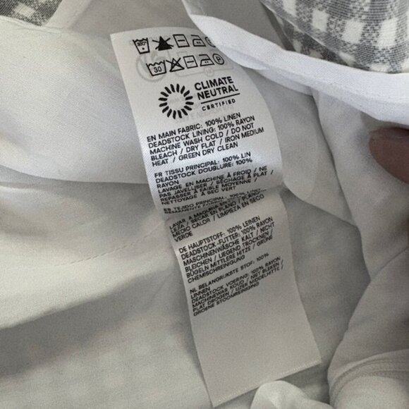 NEW Reformation Hattie Linen Top in Black and White Remy Check | size US 0 - Picture 13 of 13